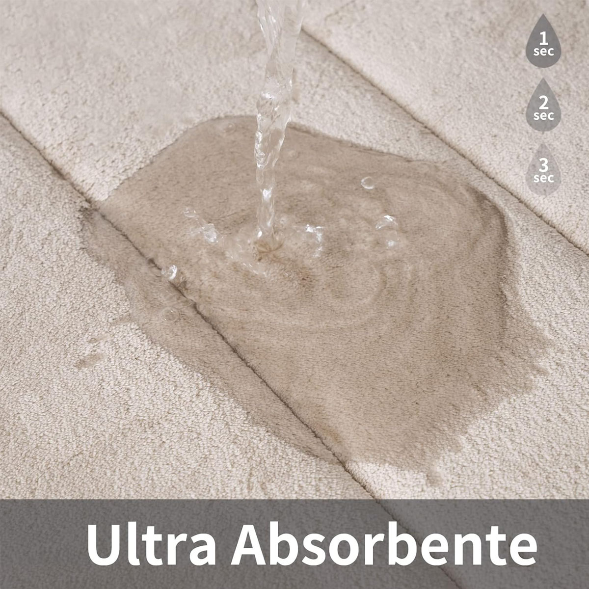 ALFOMBRA ABSORBENTE PARA BAÑO BEIGE - Imagen 4